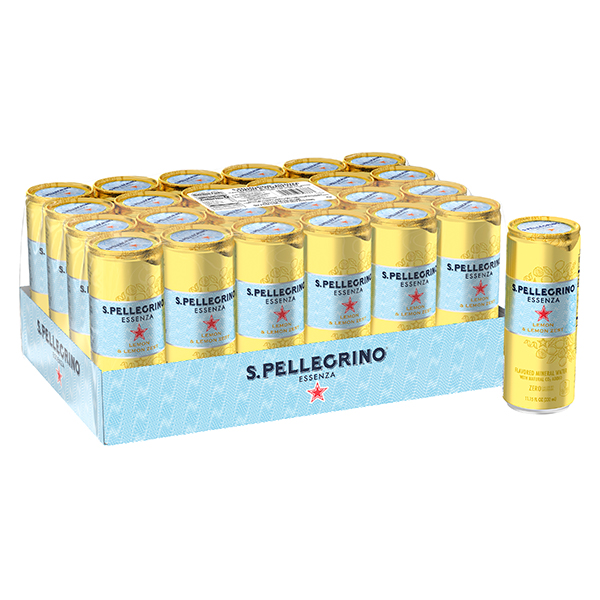 San Pellegrino Essenza Lemon & Lemon Zest Flavoured Mineral Water 330 ml 24 กระป๋อง น้ำแร่อัดแก๊สธรรมชาติ รสมะนาว ซานเพลิกริโน่ ขนาด 330ml ราคา 1,319 บาท*ส่งฟรี