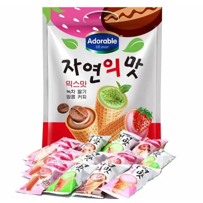 เวเฟอร์ ไอติมกรอบ ไอติม เวเฟอร์โคนไอติม Adorable till ever 3in1 ขนม เวเฟอร์สอดไส้ทะลัก ราคา 89 บาท*ส่งฟรี