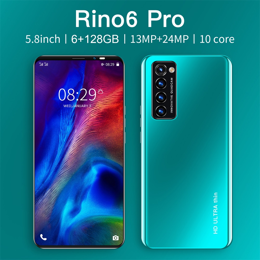 cellphone sale original Rino6 Pro 8GB RAM +256GB ROM Smartphone Android Cheap Phone RENO 5 Pro Game Mobile Phones