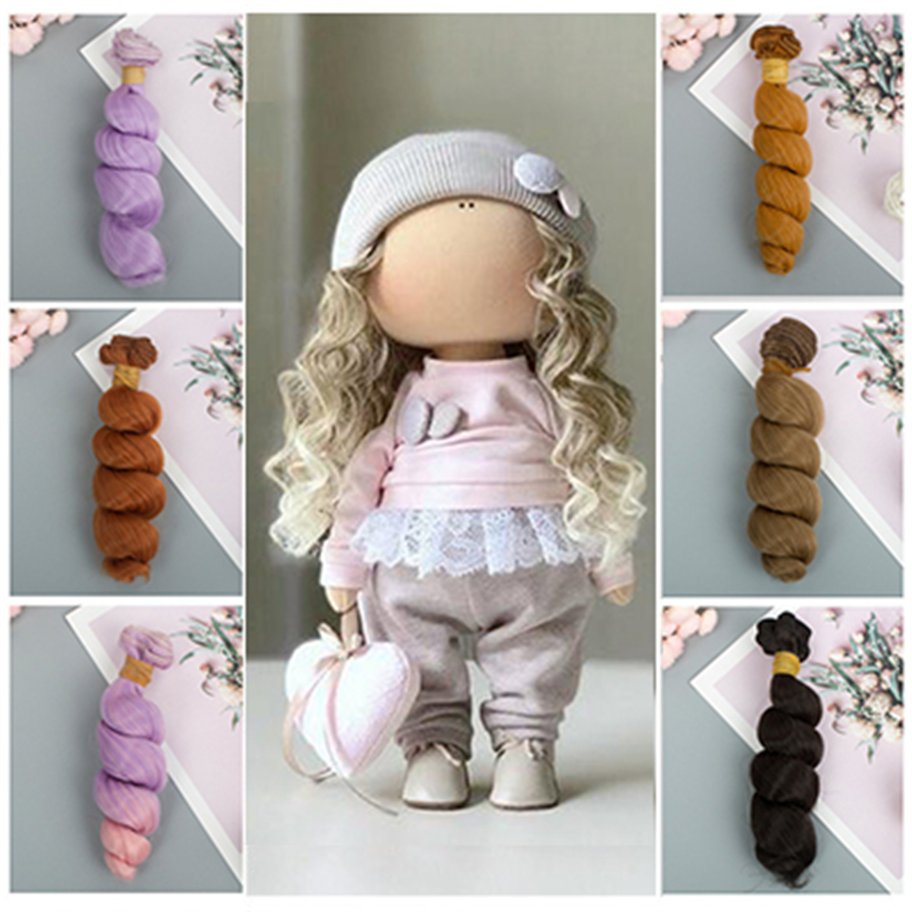 GUO 15100cm DIY 1/6 1/4 1/3 Mini Tresses High-Temperature Curly Wigs Doll Hair Toy Toupee Screw Periwig