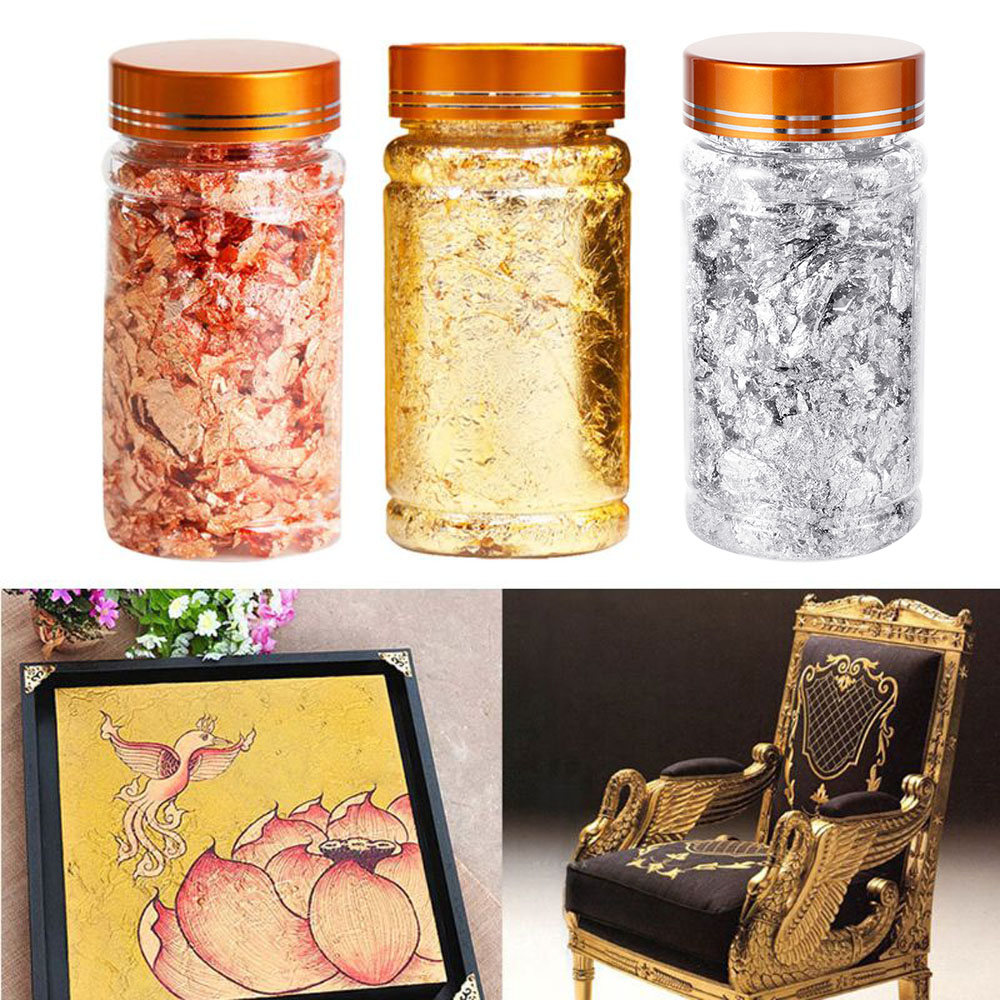 MENGLIANG Shiny Art Decoration Jewelry Making Tool Sequins Gold Foil Filling Materials Resin Mold Fillings Gold Leaf Flake