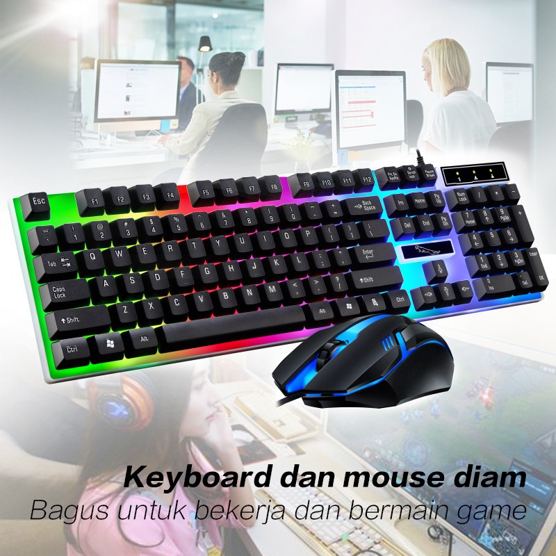 Expose G21 คีย์บอร์ดและเมาส์ Gaming Keyboard คีย์บอร์ด เซ็ตเกมมิ่ คีย์บอร์ดเกมมิ่ง คีย์บอร์ดมีไฟ คีย์บอร์ด+เม้าส์เกมมิ่ง สาวกเกมห้ามพลาด keyboard and mo