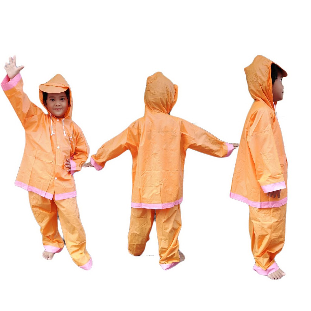 AS0066เบอร์3น่ารักชุดกันฝนเด็ก​ เสื้อกันฝน​ เสื้อกันฝนเด็ก​ เสื้อฝน+กางเกง ครบชุด สีสัน สดใส พร้อมส่ง