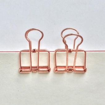 10 Pcs Hollow Metal Wire Binder Clips For Home Office School File Paper Holder S Size - Rose Gold - intl