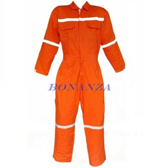 ชุดหมีเต็มตัว ชุดทำงาน จั้มสูท สีส้ม (2XL)