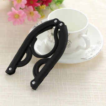 5pcs Foldable clothes drying rack Foldable hanger Plastic Hanger - intl