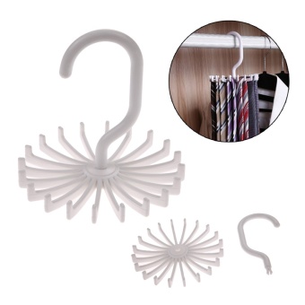 5Pices/360 Degree Top Quality Wholesale Storage Holders Rotating Tie Rack Adjustable Tie Hanger Holds 20 Neck Ties Tie Organizer White - intl