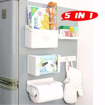 Balco 5in1 ชั้นอุปกรณ์จัดระเบียบของในครัว ข้างตู้เย็นแบบแม่เหล็ก 5ชิ้น วัสดุดี ประกอบใช้งานง่าย รุ่น KDH-0037 สีขาว(White) Balco 5in1 ชั้นอุปกรณ์จัดระเบียบของในครัว ข้างตู้เย็นแบบแม่เหล็ก 5ชิ้น วัสดุดี ประกอบใช้งานง่าย รุ่น KDH-0037 สีขาว(White)