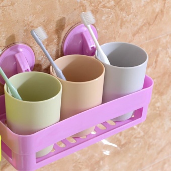 Bathroom Storage Cup Holder Shelf Shower Caddy Tool Organizer RackBasket Sucker - intl Bathroom Storage Cup Holder Shelf Shower Caddy Tool Organizer RackBasket Sucker - intl