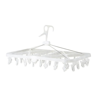 BYSA ที่หนีบเสื้อผ้าHanging dryer 38 clothes pegs34*64cm (ขาว)