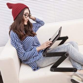 รีวิวพันทิป CHEER Portable 360 Degree Adjustable Foldable Aluminum Alloy Lazy Computer Laptop Desk Black - intl สนใจซื้อ CHEER Portable 360 Degree Adjustable Foldable Aluminum Alloy Lazy Computer Laptop Desk Black - intl