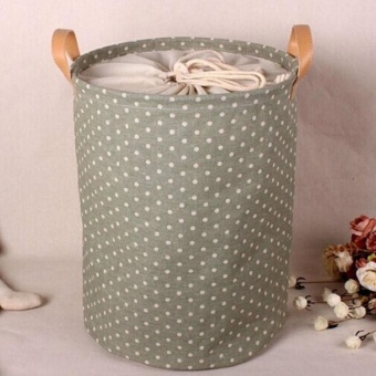 Cotton Linen Handle Stackable Storage Box Dustproof Storage Buckets Laundry Bags Cotton Linen Bags - intl