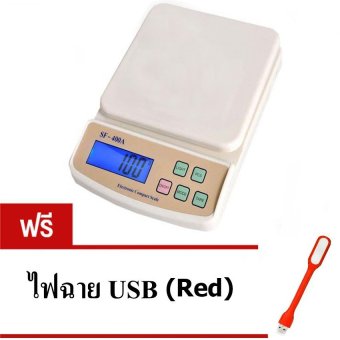 Eaze เครื่องชั่งน้ำหนักพกพา ระบบดิจิตอล Max 10kg Sf - 400A (White)แถมฟรี ไฟฉาย USB (RED) Eaze เครื่องชั่งน้ำหนักพกพา ระบบดิจิตอล Max 10kg Sf - 400A (White)แถมฟรี ไฟฉาย USB (RED)