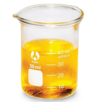 GLASSCO BEAKER บีกเกอร์ LOW FORM WITH GRADUATION AND SPOUT DIN12331, ISO 3819 size 100ml