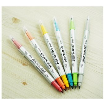 Java Duplex ปากกาเน้นข้อความพาสเทล 6สี ไวน์ แดง ทอง กากี ฟ้าอมควัน เทา 