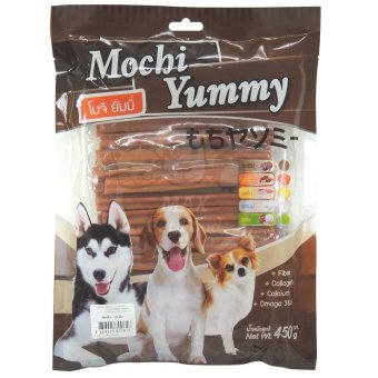 Mochi Yummy ขนมสำหรับสุนัข ขัดฟันนิ่ม รสตับ 450g.1 ถุง Mochi Yummy ขนมสำหรับสุนัข ขัดฟันนิ่ม รสตับ 450g.1 ถุง