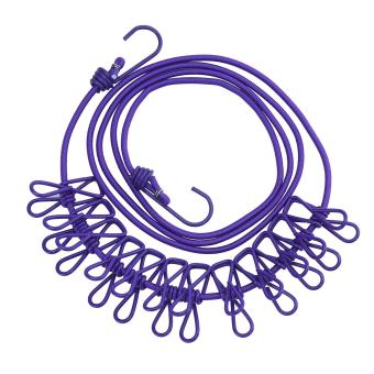ounjea Travel Clothesline With 12 Clips Adjustable Outdoor Cloth Drying
Rope (Purple)