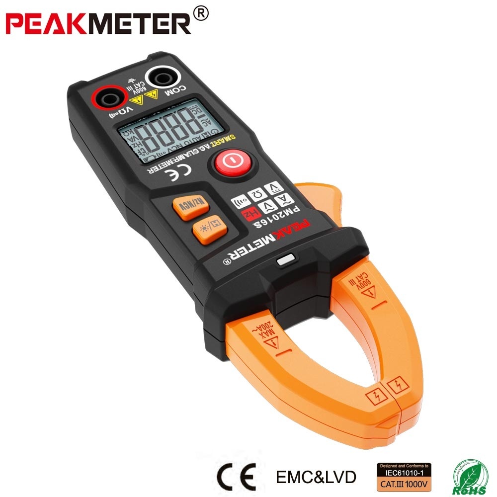 PEAKMETER PM2016S Digital AC Clamp Meter Multimeter with ResistanceFrequency Data Hold NCV Tester - intl .