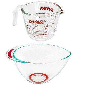 Pyrex ชุดถ้วยตวงขนาด250ml+ชามผสมอาหาร 2.5LP-00-508N-1072157 Pyrex ชุดถ้วยตวงขนาด250ml+ชามผสมอาหาร 2.5LP-00-508N-1072157