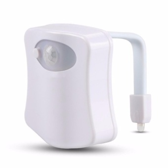 QQ SHOP Toilet LED Light Bowl Motion Detection Sensor AutomaticBathroom Seat Nightlight Lamp 8 Colors Changing