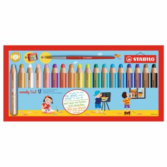 STABILO Woody 3in1 ดินสอสี เเท่งใหญ่พิเศษ ชุด 18 สี STABILO Woody 3in1 ดินสอสี เเท่งใหญ่พิเศษ ชุด 18 สี