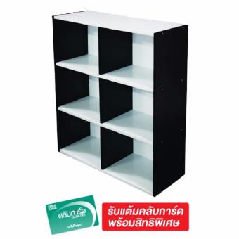 Tesco เทสโก้ ชั้นอเนกประสงค์ 6 ช่อง - สีขาว/ดำ Tesco เทสโก้ ชั้นอเนกประสงค์ 6 ช่อง - สีขาว/ดำ
