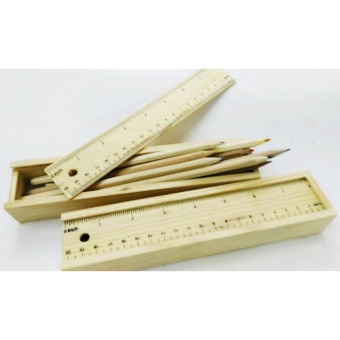 Wooden Boxกล่องดินสอสีไม้พร้อมไม้บรรทัด ลายไม้ Wooden Boxกล่องดินสอสีไม้พร้อมไม้บรรทัด ลายไม้