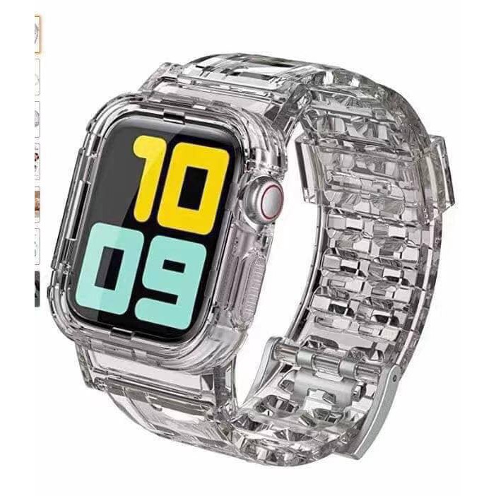 โปรโมชั่น สายพร้อมเคส  Watch คริสตัลเคลียร์ 38mm,40mm,42mm,44mm ลดกระหน่ำ สายนาฬิกา สายนาฬิกาหนัง สายนาฬิกา smart watch สายนาฬิกา g shock สายนาฬิกา casio แท้