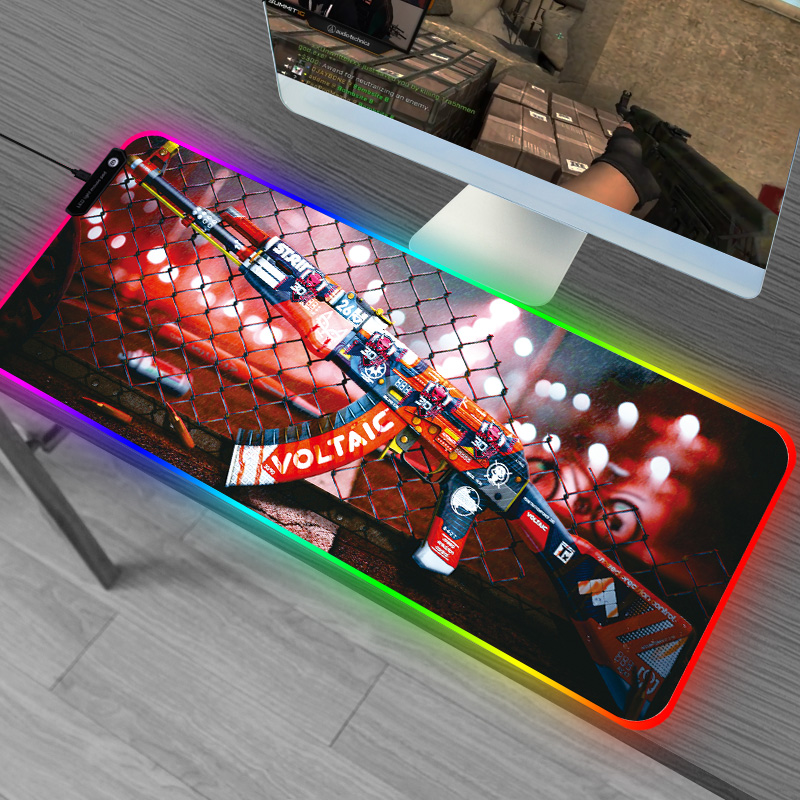 SOVAWIN แผ่นรองเมาส์ RGB แผ่นรองเมาส์สำหรับเล่นเกมดีไซน์มังกรแดง 800x300x4MM