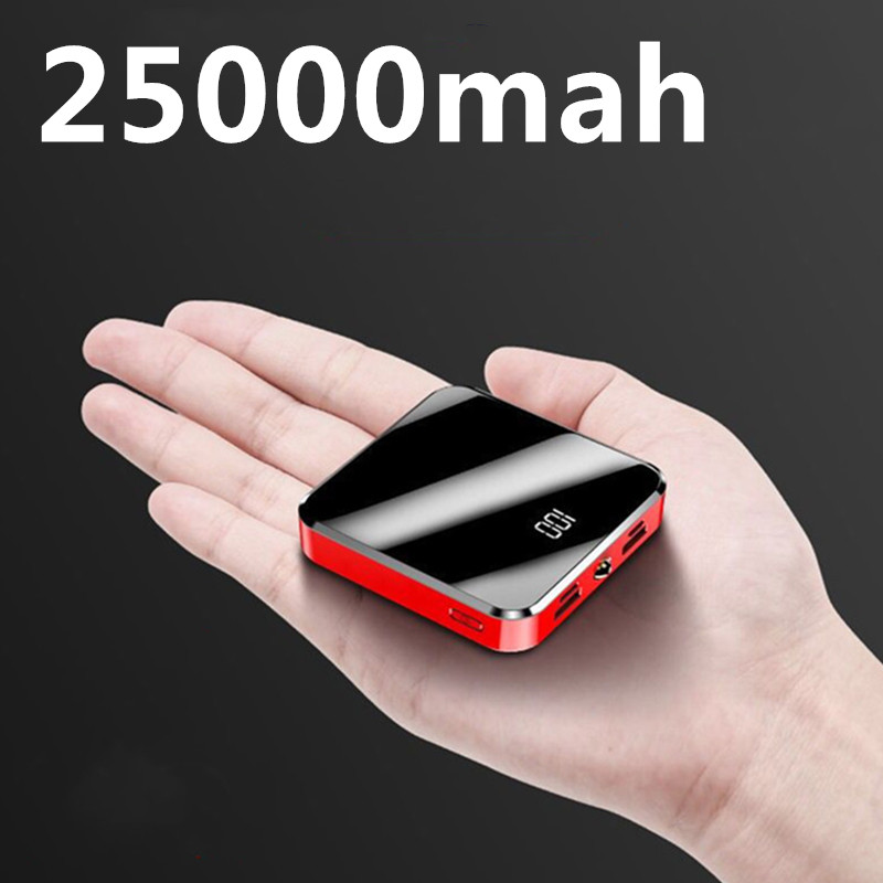 power bank พลังงานมือถือ 2,5000 mAh แบตเตอรี่สำรองแบบ ความจุขนาดใหญ่ พกพาสำหรับ Apple, Huawei, ข้าวฟ่าง, vivo, oppo ชาร์จเร็ว2.1A (พลังงานมือถือ, พลังงานแบตเตอ