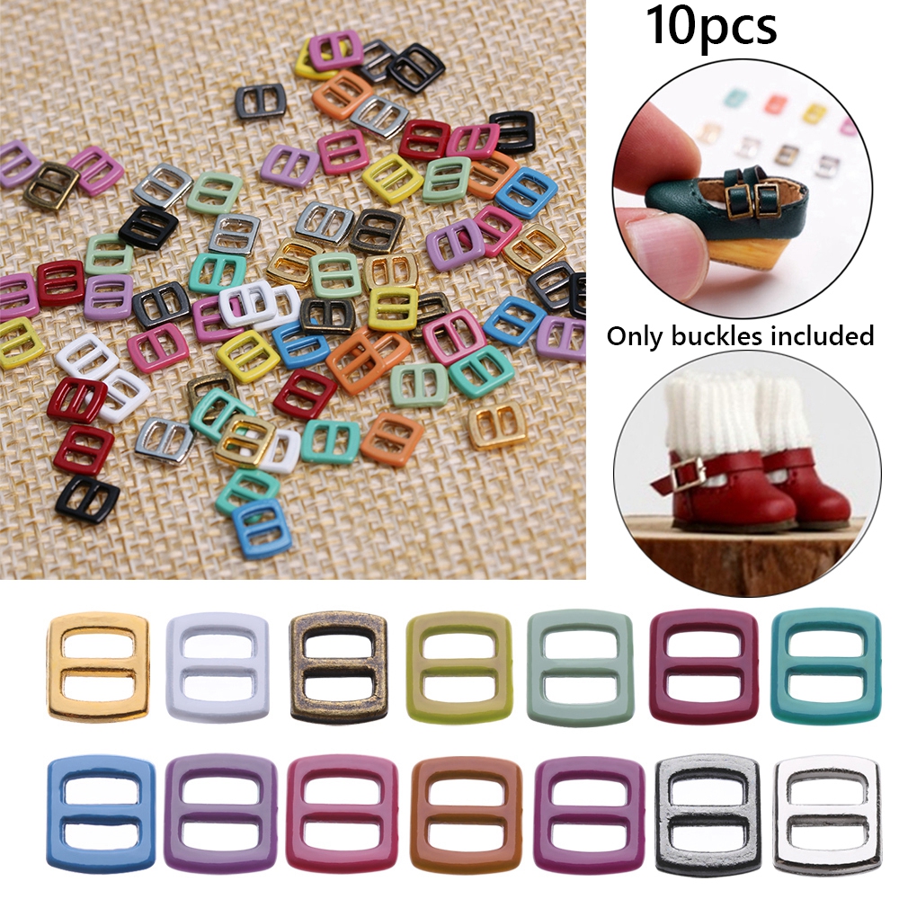 XYUR9C4FW 10pcs High quality Mini Ultra-small 15 colors Stuffed Toys Tri-glide Buckle Diy Dolls Buckles Belt Buttons Doll Bags Accessories