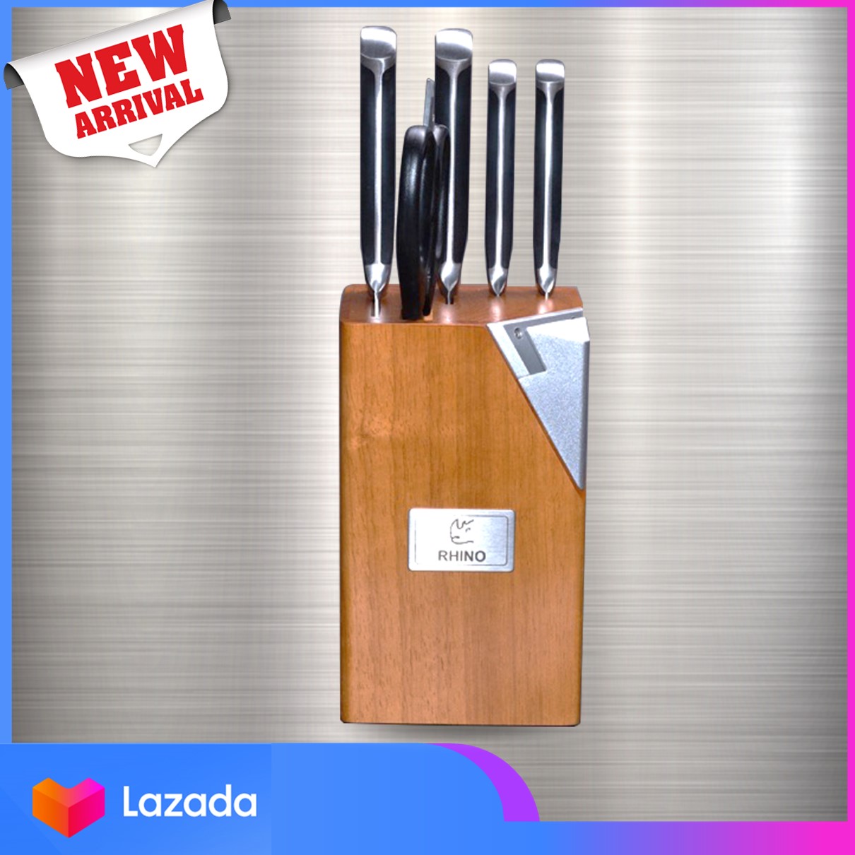 Rhino brand No.777 7 Pcs Knife Set ชุดมีด 7 ชิ้น มีดชุดทำครัว มีดชุด งานคุณภาพจากไรโน่ เกรดพรีเมี่ยม ระดับไฮเอนด์ สวยงาม หรูหรา รับประกันความพึงพอใจ ราคาพิเศษ ราคา 1,402 บาท*ส่งฟรี
