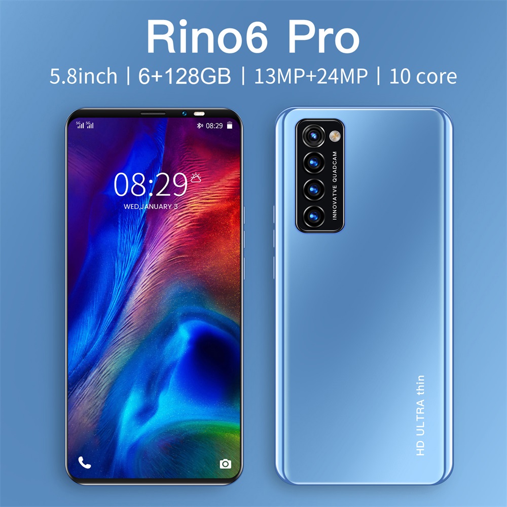 cellphone sale original Rino6 Pro 8GB RAM +256GB ROM Smartphone Android Cheap Phone RENO 5 Pro Game Mobile Phones