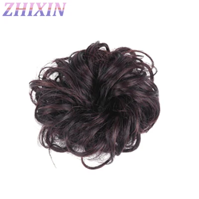 Zhixin Synthetic Fiber Curly Chignon Fake Hair Extension Bun Wig Hairpiece for Women (7)