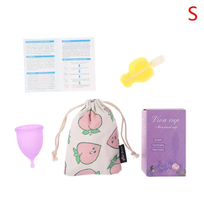 SHENG 1Set Soft Reusable Menstrual Discharge Silicone Menstrual Period Cup Valve Women (4)