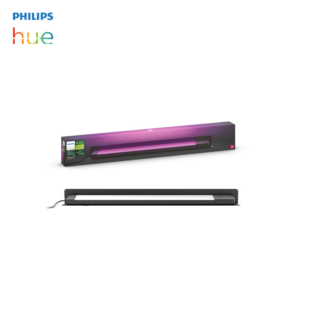 Philips Hue White & Color Amarant Linear Outdoor Light, Outdoor Wall Washer, LowVolt Plug & Play system  1400 lumen, Black By Mac Modern
