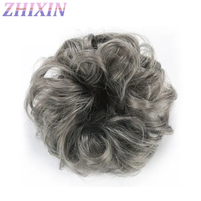 Zhixin Synthetic Fiber Curly Chignon Fake Hair Extension Bun Wig Hairpiece for Women (8)