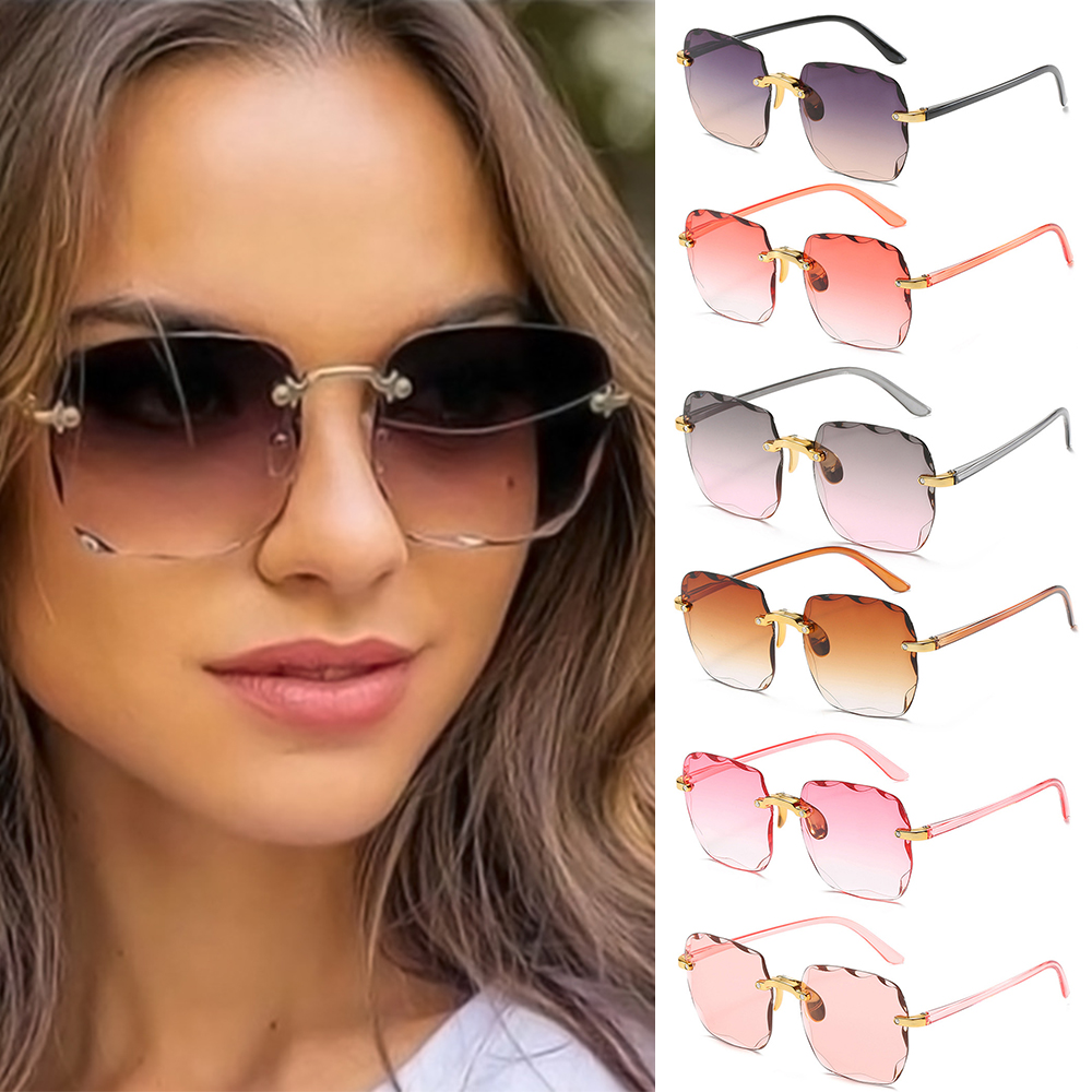 rimless sun glasses for men