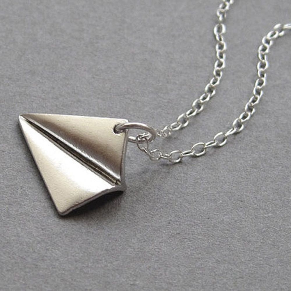 Paper Airplane Necklace – Cute Airplane Charm Pendant for Dreamer