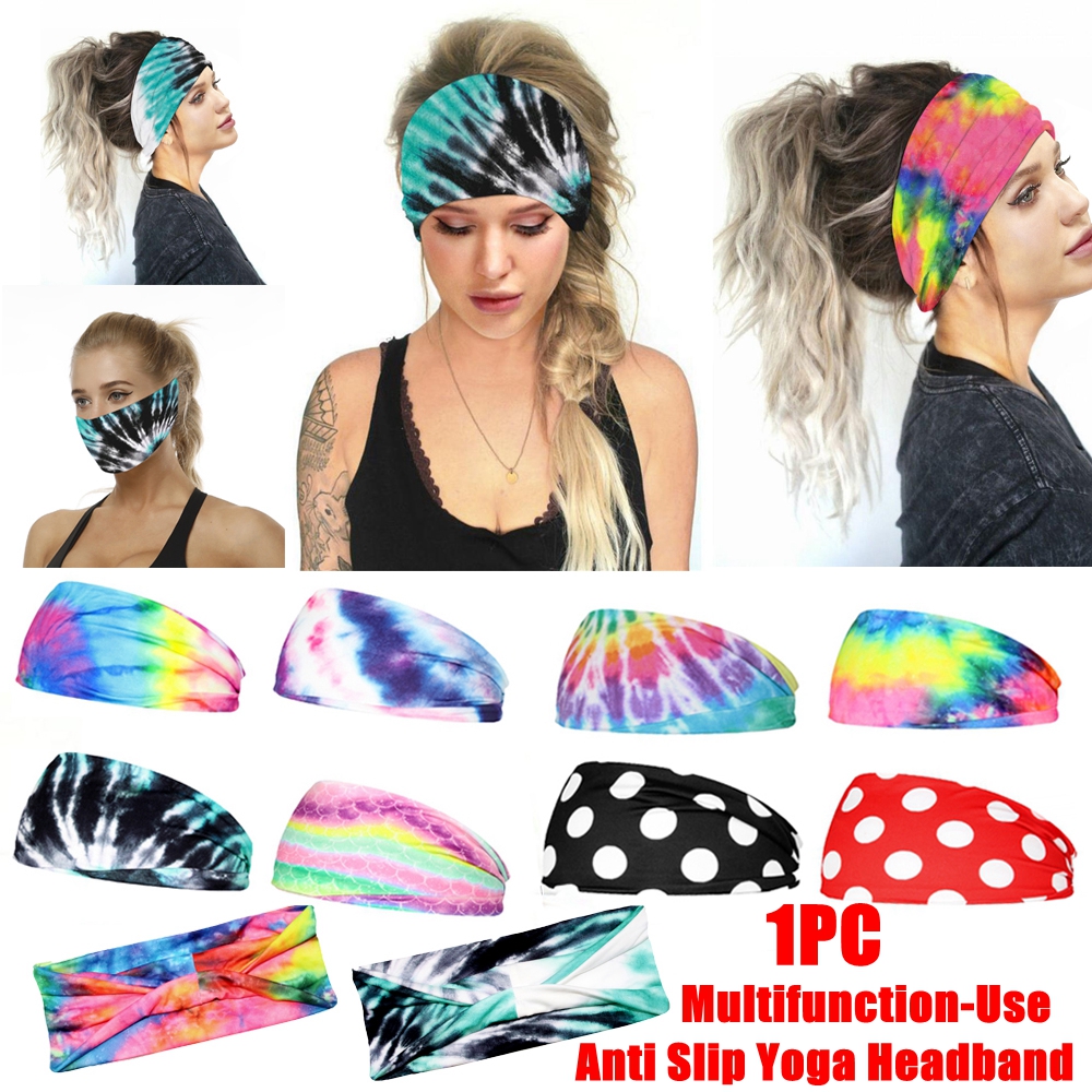 SEHLW953 Multicolor Multi-function Headband Scarf Stretchable Sweat Absorbing Men Women Sports Headband Yoga Hair Bands Running Hairband Fitness Sweat Bands