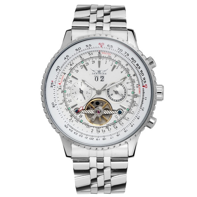 ⌚2023 Aviator Loạt Quân Đội Quy Mô đồng hồ Vàng Jaragar Thanh Lịch Quay Số Tourbillon Thiết Kế Mens Đồng Hồ Đồng hồ đeo tay tự động