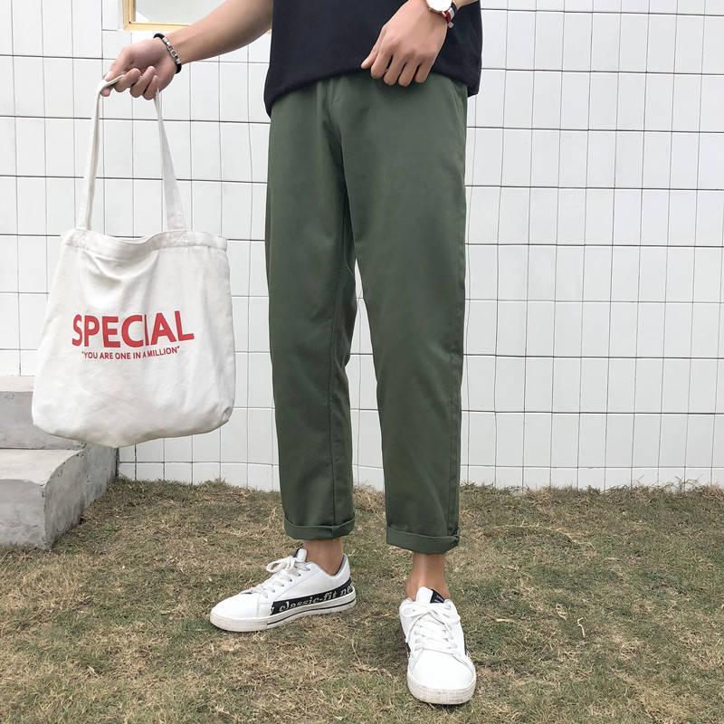 กางเกงแสลคชาย ผู้ชายกางเกงกีฬาสบายๆสีทึบกางเกงที่เรียบง่ายสำหรับผู้ชายรูปแบบถนนกางเกงแบบบางติดตามกางเกงสำหรับออกกำลังกาย 2021 pants new