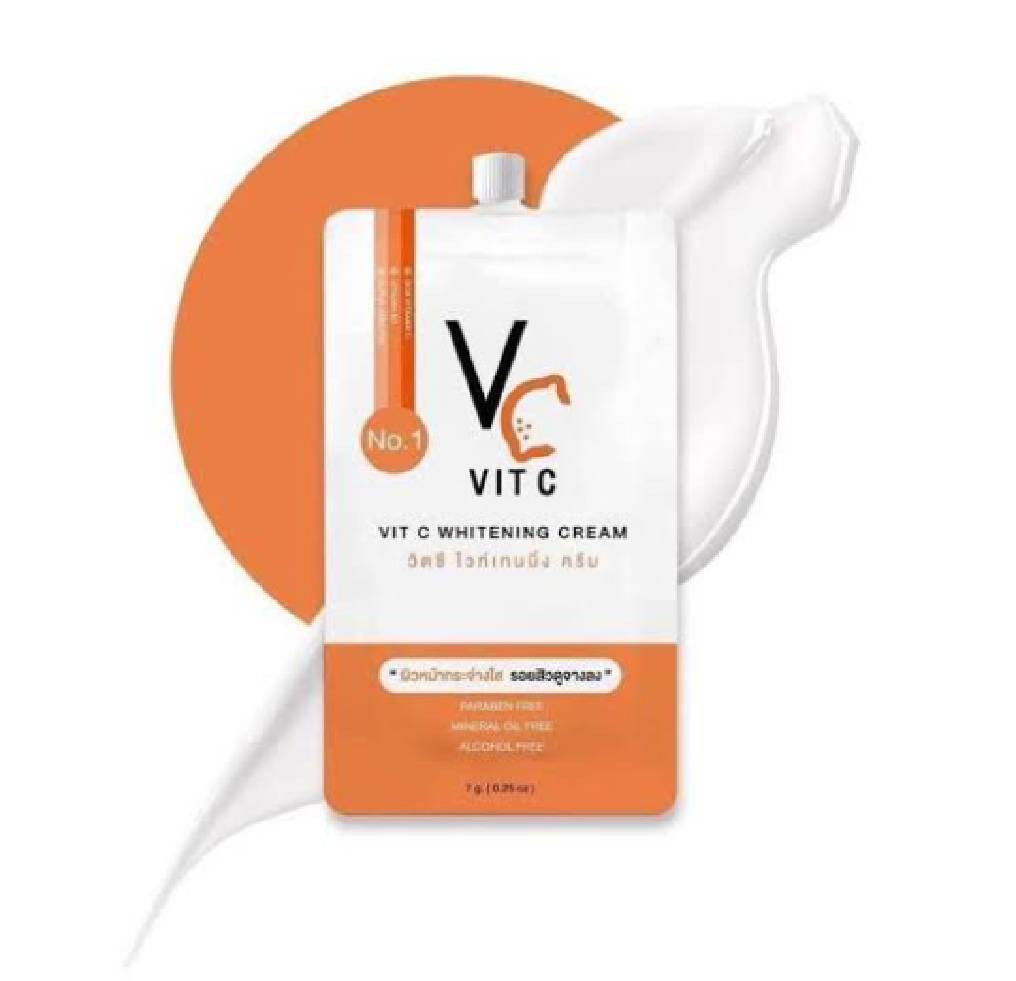 ข้อมูลเพิ่มเติมของ ( ส่งฟรี !! เมื่อซื้อ 3 ชิ้น/ กดเก็บคูปอง​ส่ง​ฟรี​ที่​หน้า​ร้าน​ ) เซรั่ม วิตซี น้องฉัตร VC Vit C Bio face Serum 10ml / Vit C Whitening Cream แบบซอง 7g. วิตซีครีม Ratcha ( รัชชา )