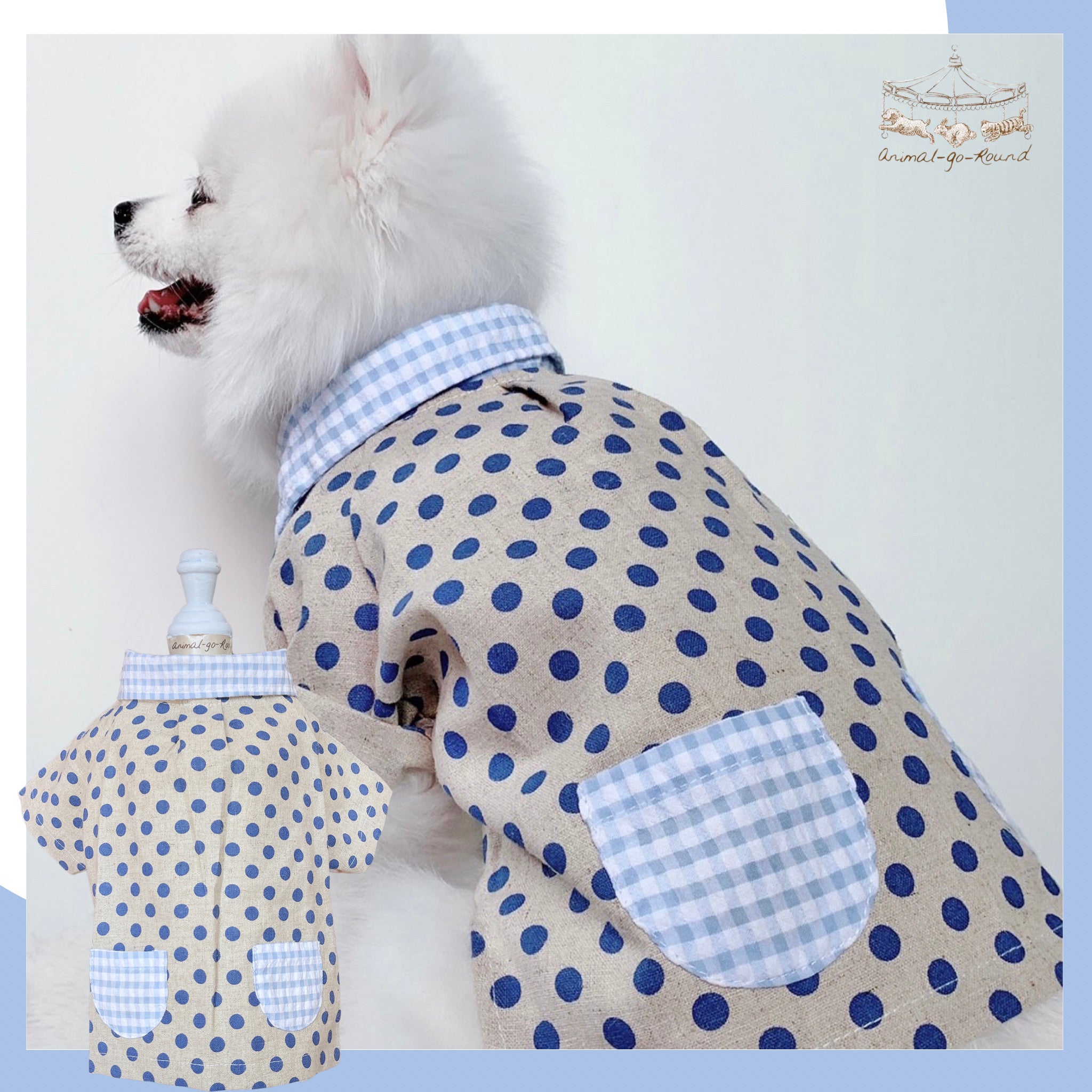 Animal-Go-Round เสื้อผ้าเครื่องแต่งกาย สัตว์เลี้ยง, หมา, แมว, สุนัข รุ่น Dotty Blue ราคา 590 บาท*ส่งฟรี