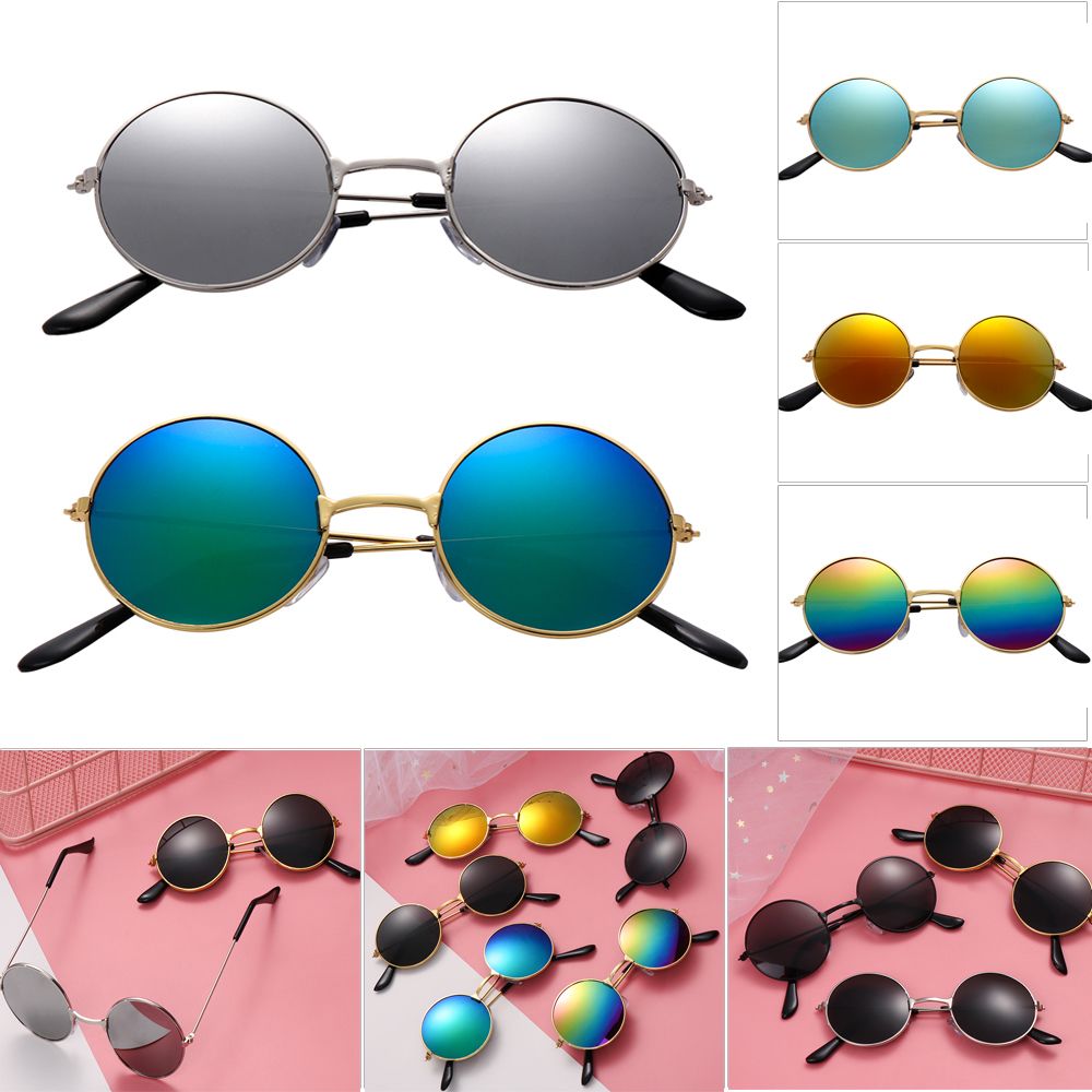 X5TEVBWY 1pc Fashion Cool Trend Reflective Outdoor Product Color Film Retro Eyewear Round Sun Glasses Children Sunglasses
