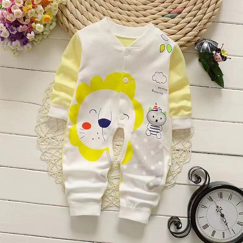 Babyonline(Y304)N5ขายาวกระดุมหน้ารุ่นA ชุดเด็กแรกเกิดการ์ตูนหมี เสื้อผ้าเด็กแรกเกิด บอดี้สูทเด็ก ชุดนอนเด็กอ่อน