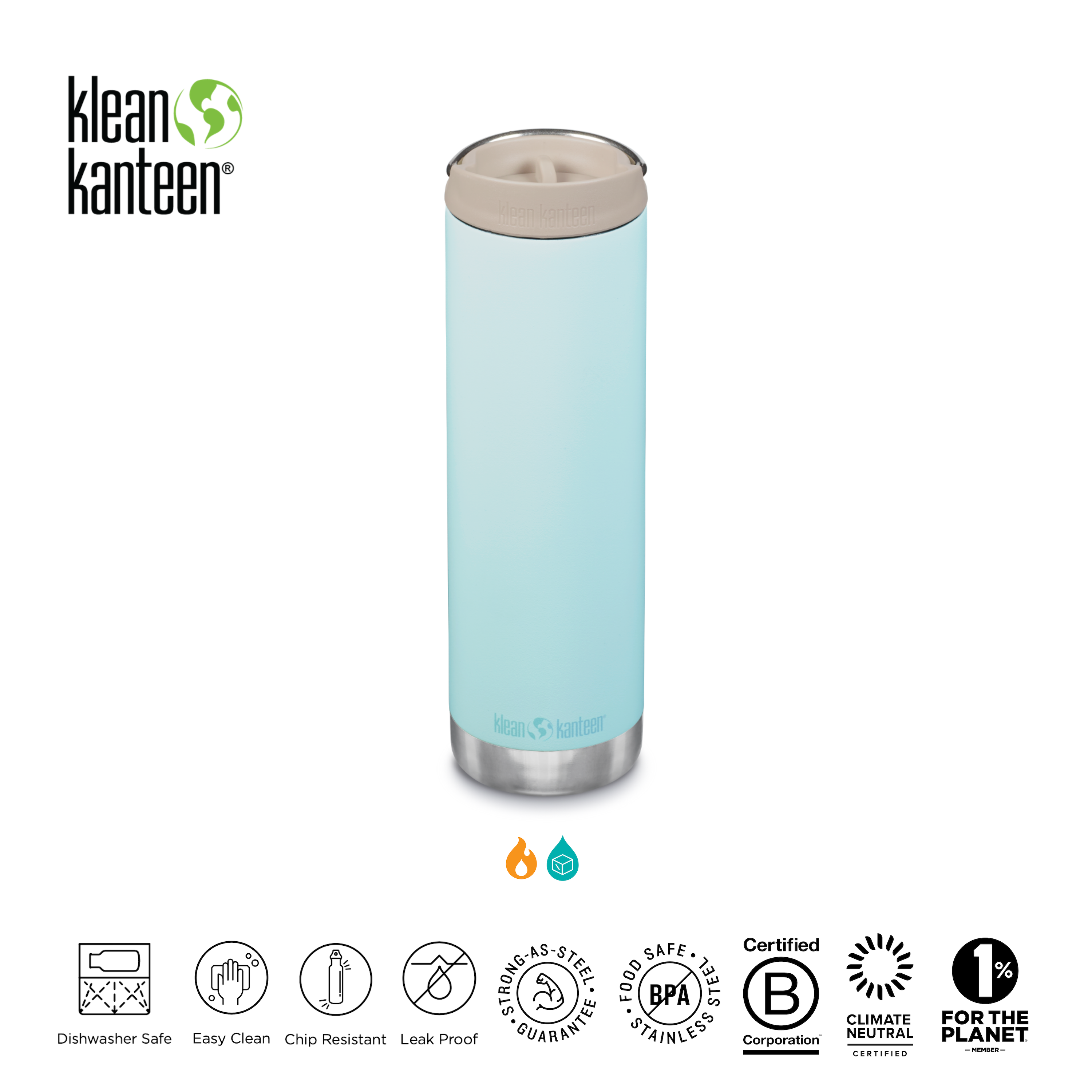 Klean Kanteen Insulated Bottles TKWide-2021 20oz with Cafe Cap