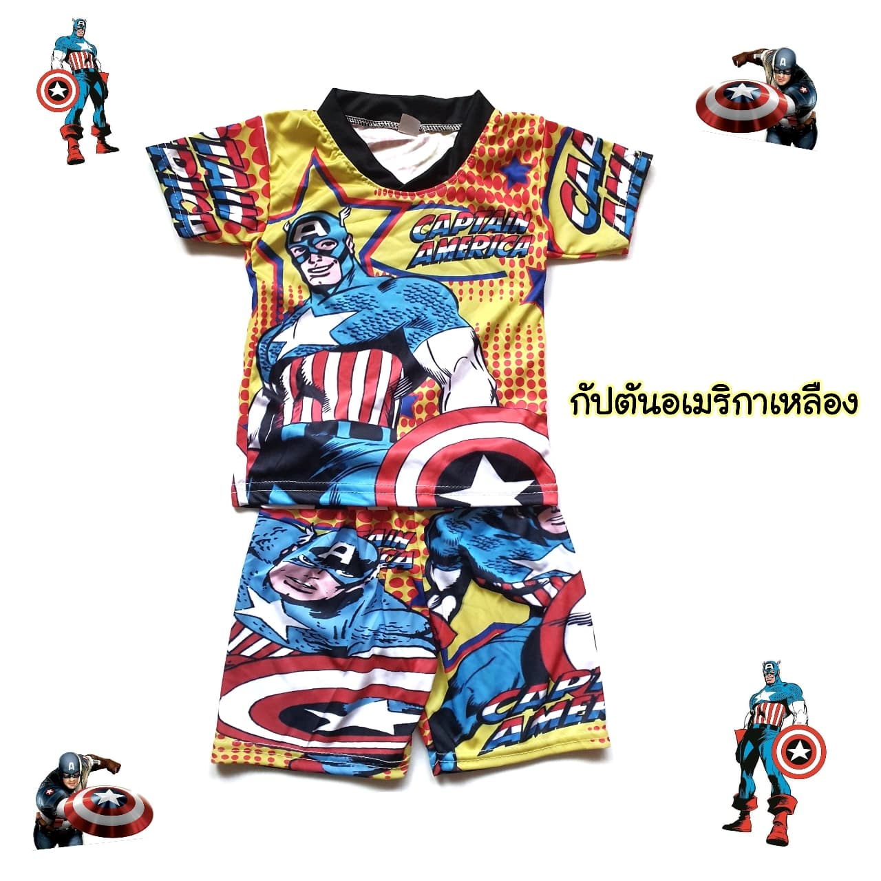 New ชุดเด็กแขนสั้น รุ่นผ้าลื่น ลายการ์ตูนสุดฮิต size s น้ำหนักไม่เกิน 12 โล