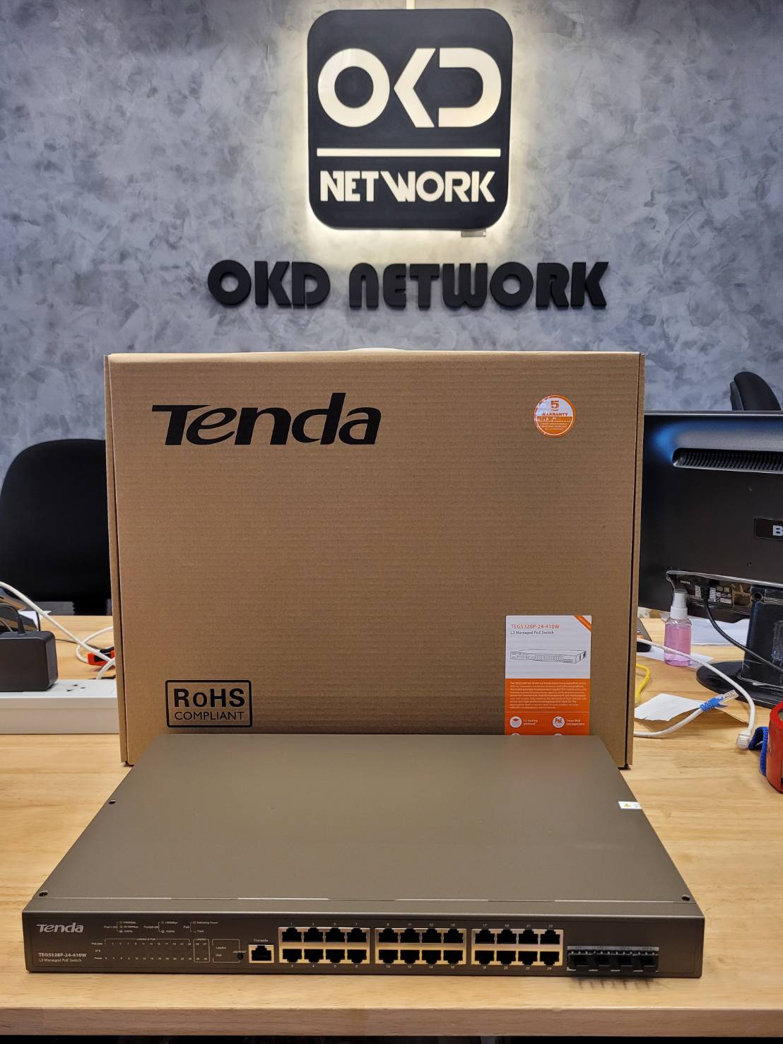 TENDA TEG5328P-24-410W Switch Gigabit 24 Port PoE Managed L3 (รับประกันศูนย์ 5 ปี) ราคา 11,000 บาท*ส่งฟรี