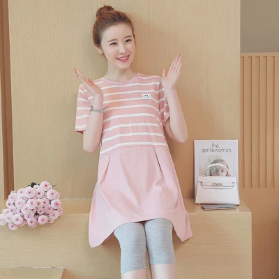 [Maternity clothes Beautiful maternity clothes Cheap maternity clothes Mid-length dress Short sleeve skirt Fashion Korean Two-piece suit,Maternity clothes Beautiful maternity clothes Cheap maternity clothes Mid-length dress Short sleeve skirt Fashion Korean Two-piece suit,] (1)
